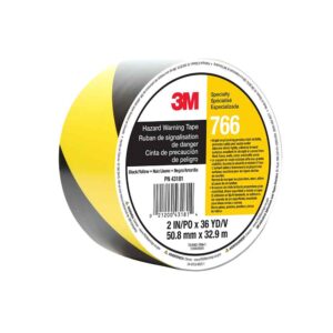 3M 43181, Safety Stripe Warning Tape 766, Black/Yellow, 2 in x 36 yd, 5 mil, 7000028955