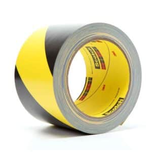 3M 03951, Safety Stripe Vinyl Tape 5702, Black/Yellow, 3 in x 36 yd, 5.4 mil, 7000048386