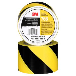 3M 43182, Safety Stripe Vinyl Tape 766, Black/Yellow, 3 in x 36 yd, 5 mil, 7000048864