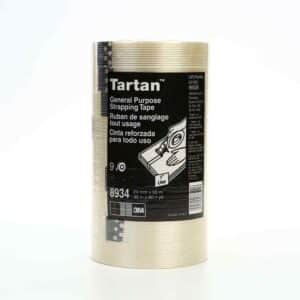 3M 86520, Tartan Filament Tape 8934, Clear, 24 mm x 55 m, 4 mil, 36 rolls percase, 7000028887