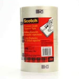 3M 06896, Scotch Filament Tape 898, Clear, 12 mm x 55 m, 6.6 mil, 72 rolls percase, 7000028929