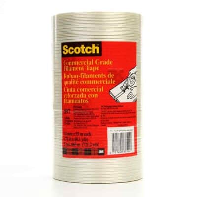 3M 86524, Scotch Filament Tape 897, Clear, 18 mm x 55 m, 5 mil, 48 rolls per case, 7000123441