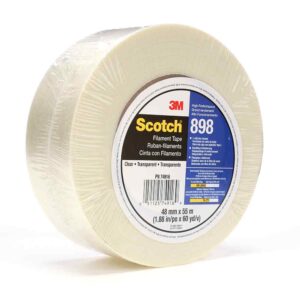 3M 74916, Scotch Filament Tape 898, Clear, 48 mm x 55 m, 6.6 mil, 24 rolls percase, Individually Wrapped Conveniently Packaged, 7010300522