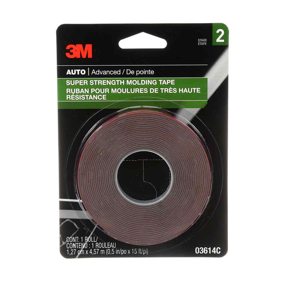 3M 03615, Super Strength Molding Tape, 03615, 7/8 in x 5 ft, 24 per case, 7000000531