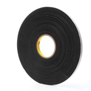 3M 03307, Vinyl Foam Tape 4516, Black, 1/2 in x 36 yd, 62 mil, 18 rolls per case, 7000001102