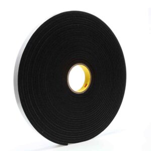 3M 03320, Vinyl Foam Tape 4504, Black, 1 in x 18 yd, 250 mil, 9 rolls per case, 7000047499