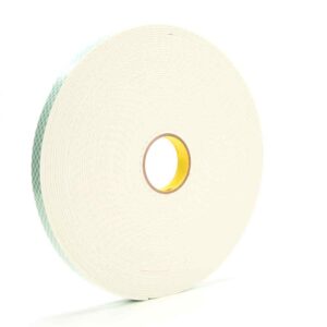 3M 06452, Double Coated Urethane Foam Tape 4008, Off White, 1 in x 36 yd, 125 mil, 9 rolls per case, 7000048483