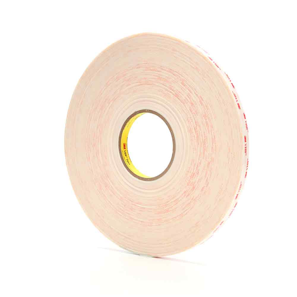 3M 67788, VHB Tape 4932, White, 1/2 in x 72 yd, 25 mil, 18 rolls per case, 7000048531