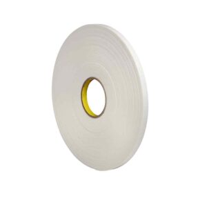 3M 24313, Double Coated Polyethylene Foam Tape 4462, White, 1/2 in x 72 yd, 31 mil, 18 rolls per case, 7000123601