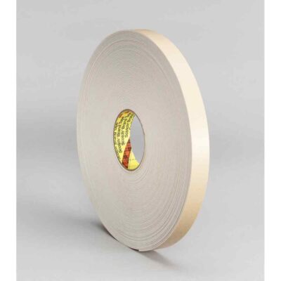 3M 24306, Double Coated Polyethylene Foam Tape 4496W, White, 1 in x 36 yd, 62 mil, 9 rolls per case, 7000123606