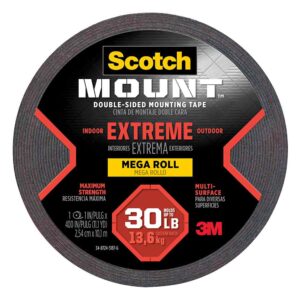 3M 95898, Scotch-Mount Extreme Double-Sided Mounting Tape Mega Roll 414H-LONG-DC, 1 in X 400 in (2,54 Cm X 10,1 M), 7100205645