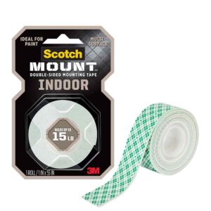 3M 94836, Scotch-Mount Indoor Double-Sided Mounting Tape 214H, 1 In X 55 In (2,54 Cm X 1,39 M), 7100205649
