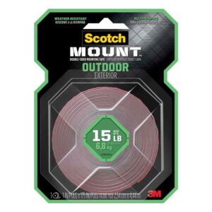 3M 93119, Scotch-Mount Outdoor Double-Sided Mounting Tape 411H-MED-DC, 1 In X 175 In (2,54 Cm X 4,44M), 7100205651