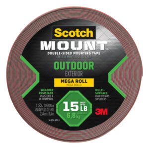 3M 47071, Scotch-Mount Outdoor Double-Sided Mounting Tape 411H-LONG-DC, 1 in x 450 in (2,54 cm x 11,4 m), 7100216174
