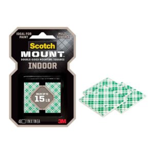 3M 76996, Scotch-Mount Indoor Double-Sided Mounting Squares 111H-SQ-48-DC, 1 in x 1 in (2,54 cm x 2,54 cm) 48/pk, 7100216179