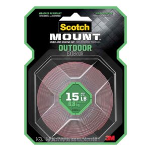 3M 93119, Scotch-Mount Outdoor Double-Sided Mounting Tape 411H-MED, 1 in x 175 in (2.54 cm x 4.44 m), 7100220256
