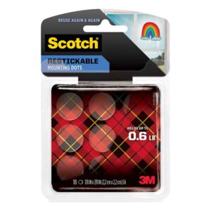 3M 33046, Scotch Restickable Mounting Dots R105S, 7/8 in x 7/8 in (2.2 cm x 2.2 cm), 7100237868