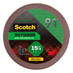 3M 67748, Scotch Outdoor Double-Sided Mounting Tape 411S-LONG, 1 in x 450 in (2.54 cm x 11.4 m), 7100241754