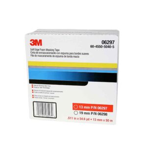 3M 06297, Soft Edge Foam Masking Tape, 06297, 13 mm x 50 m, 1 per case, 7000000514