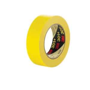 3M 64751, Performance Yellow Masking Tape 301+, 24 mm x 55 m, 6.3 mil, 36Roll/Case, 7000124889