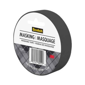 3M 39512, Scotch Expressions Masking Tape 3437-BLK, .94 in x 20 yd (24 mm x 18,2m) Black, 7010372187