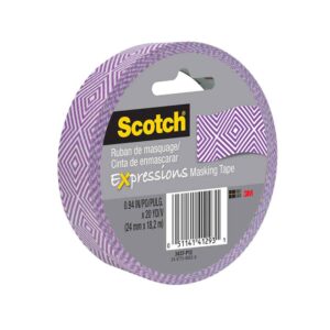 3M 41293, Scotch Expressions Masking Tape 3437-P12, .94 in x 20 yd (24 mm x 18,2m) Purple Mosaic, 7100052517