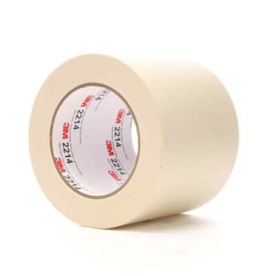 3M 53607, Paper Masking Tape 2214, Tan, 96 mm x 50 m, 5.4 mil, 8 Rolls/Case, 7100245639