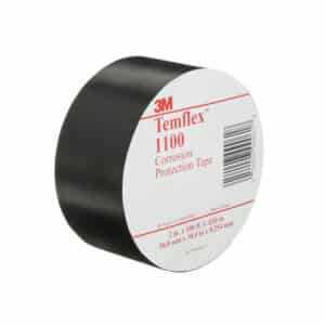 3M 09061, Temflex Vinyl Corrosion Protection Tape 1100, 2 in x 100 ft,Unprinted, Black, 24 rolls/Case, 7000005813