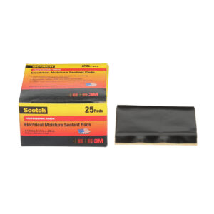 3M 58598, Scotch Electrical Moisture Sealant Pad 06149, 2-1/2 in x 2-1/2 in,Black,10 pads/carton, 250 pads/case, 7000006236