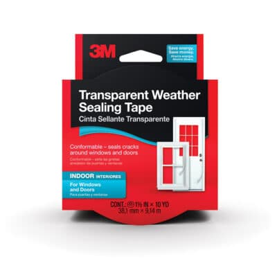 3M 01809, Indoor Transparent Weather Sealing Tape, 1.5 in x 30 ft, 2110NA, 7010382243