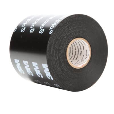 3M 00018, Scotchrap Vinyl Corrosion Protection Tape 50, 4 in x 100 ft,Printed, Black, 12 rolls/Case, 7010397563