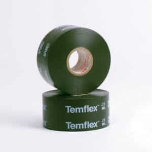 3M 56330, Temflex Vinyl Corrosion Protection Tape 1200, 2 in x 100 ft,Printed, Black, 12 rolls/Case, 7100043634