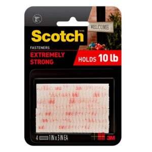 Scotch Extreme Fasteners RFD7090, Clear, 1 in x 3 in (25.4 mm x 76.2 mm), 24 packs, 7100404779