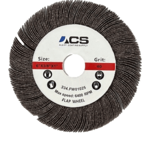 ACS Flap Wheel, 6" X 3/8" X 1" 40 Grit A/O, 334.FW01025