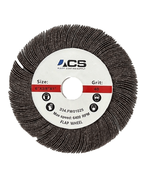 ACS Flap Wheel, 6" X 3/8" X 1" 40 Grit A/O, 334.FW01025